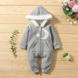Baby Girls Winter Warm Jumpsuit Thick Romper Outfits Soft Zipper Pockets