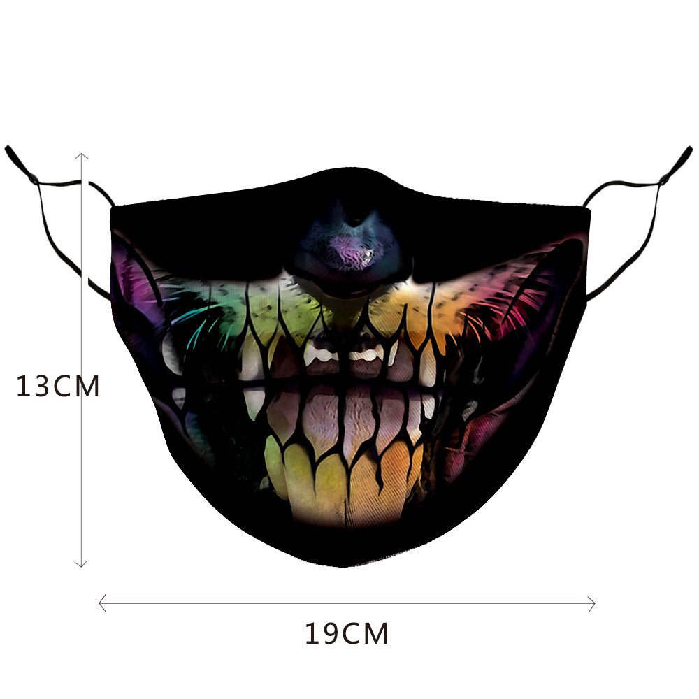 Kid 3D Dust-proof Mask Digital Printed Animal Face Opening Ears Masks