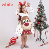 Kid Baby Girl Long Sleeve Round Neck Christmas Print Dress