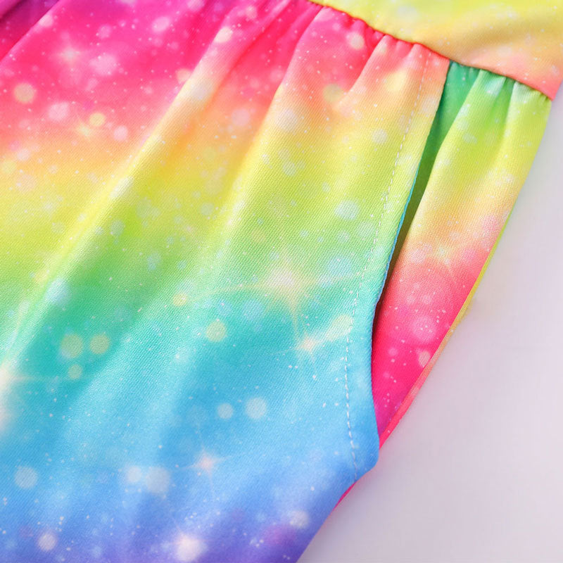 Kid Baby Girls Suspenders Spring Jumpsuit Rainbow Unicorn Fashion Pants