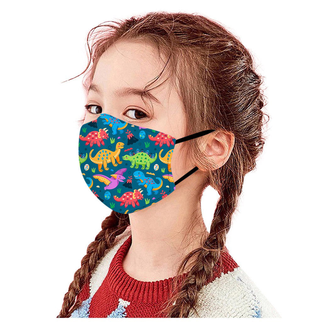 Kid Dinosaur Star Cotton Washable Pluggable Filter Cotton Fashionable 3D Mask