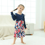Family Matching Parent-child Long-sleeved Flower Dress