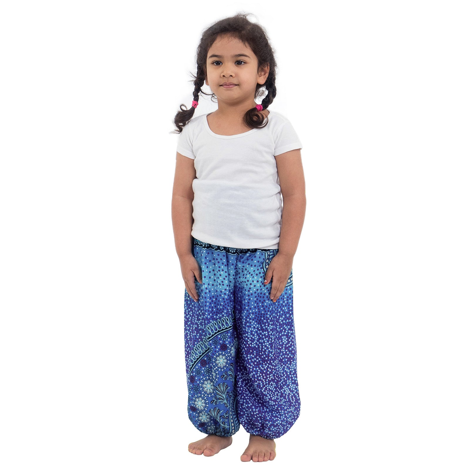 Kid Girl National Digital Printed Knickerbockers Leisure Loose Sports Pants