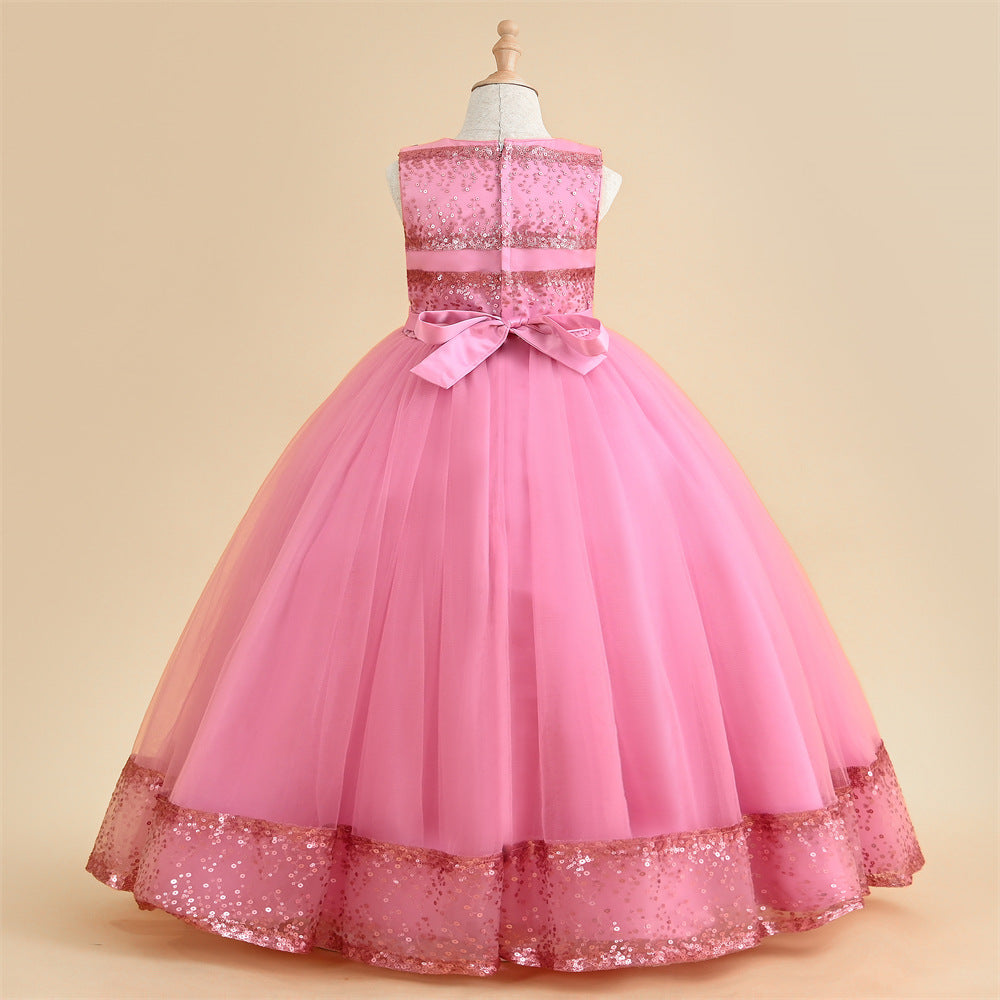 Kid Girl Princess Peng Gauze Piano Playing Dresses