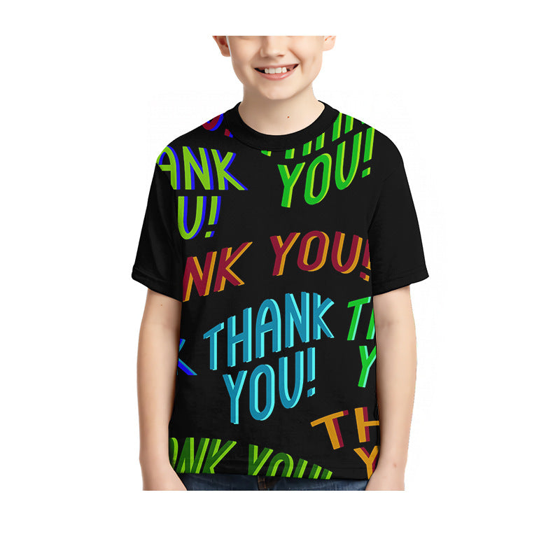 Kid Boy Girl 3D Digital Printing Spot Summer Fashion Leisure T-shirt