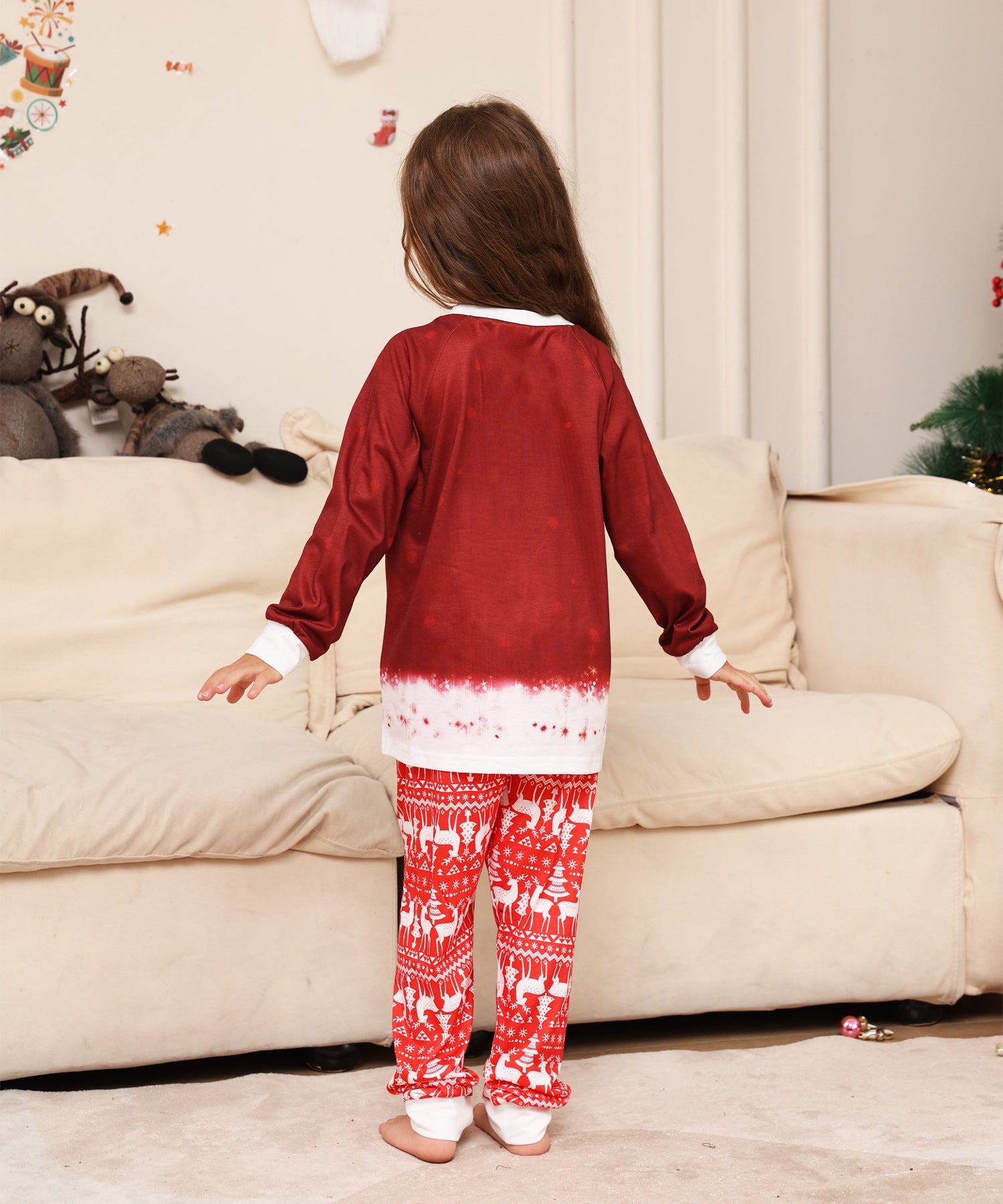 Family Cartoon Snowman Deer Christmas Parent-child Homewear Pajamas