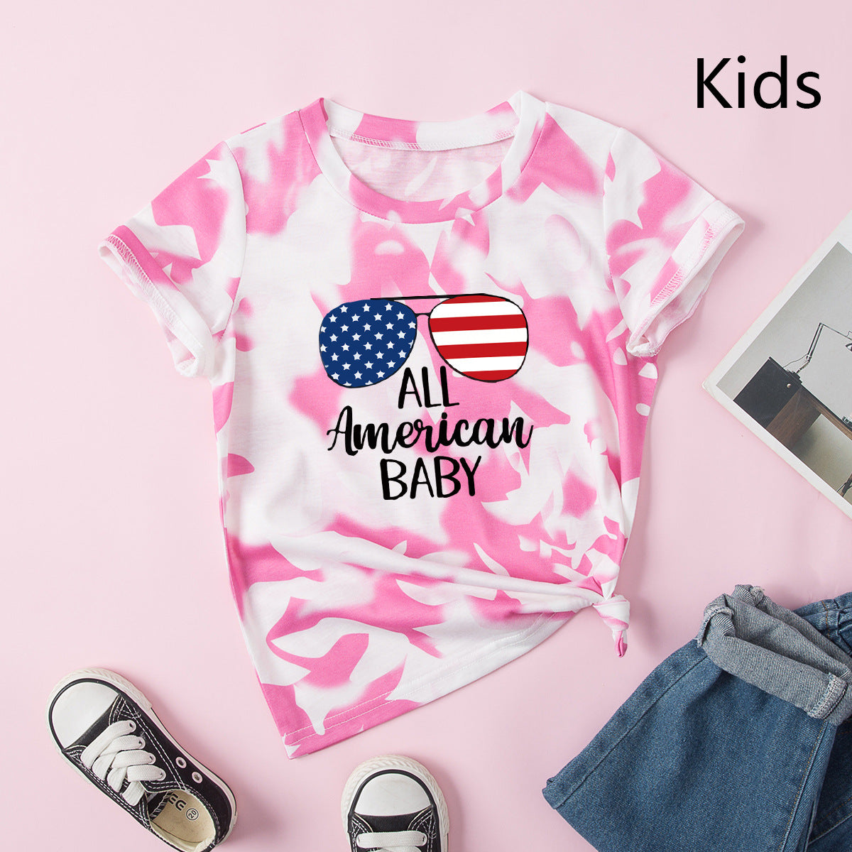 Family Matching Mother Daughter Short Sleeves Cotton T-shirt