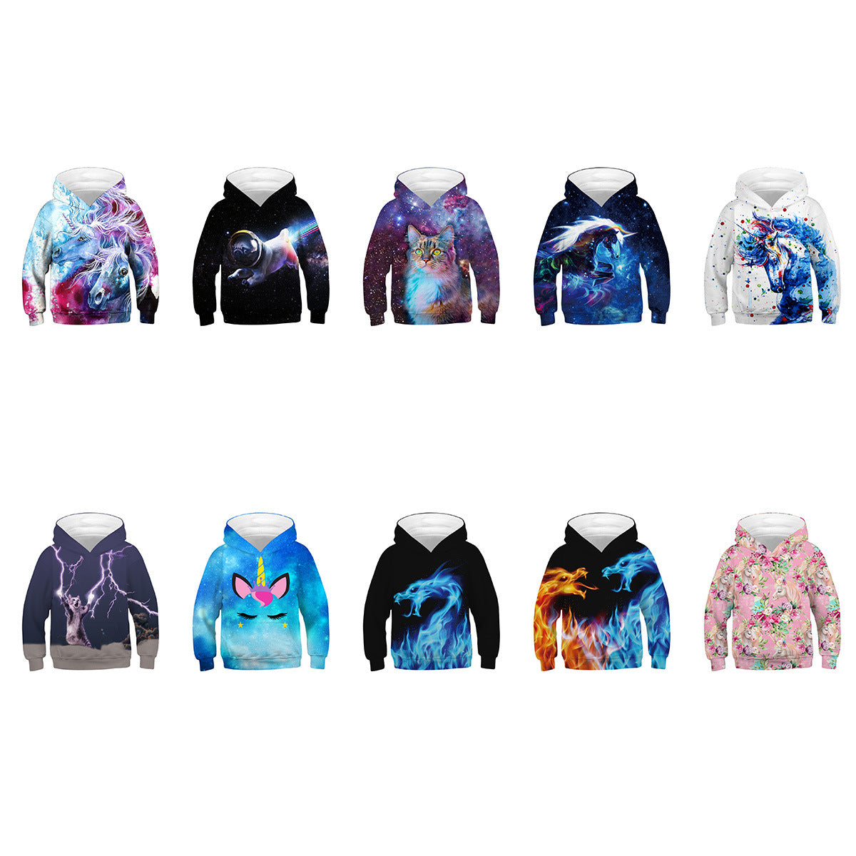 Kid Boy Girl 3D Printed Fashion Long Sleeve Autumn Hoodie