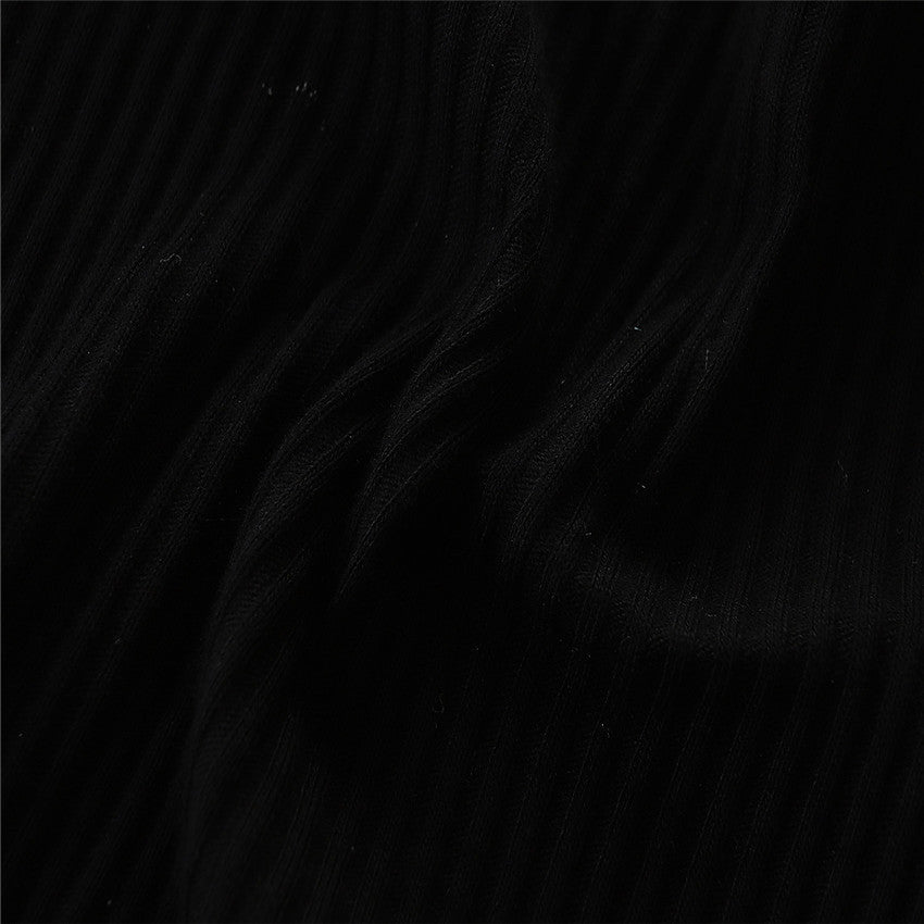 Toddler Kids Baby Girls Summer Sets Black Short Sleeve Square 2 Pcs Sets