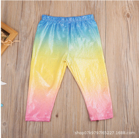 Kid Baby Girl Wish Colorful Sparkly Leggings Pants