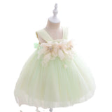Baby Girl Princess Summer Fluffy Vest Gauze Flower Dresses
