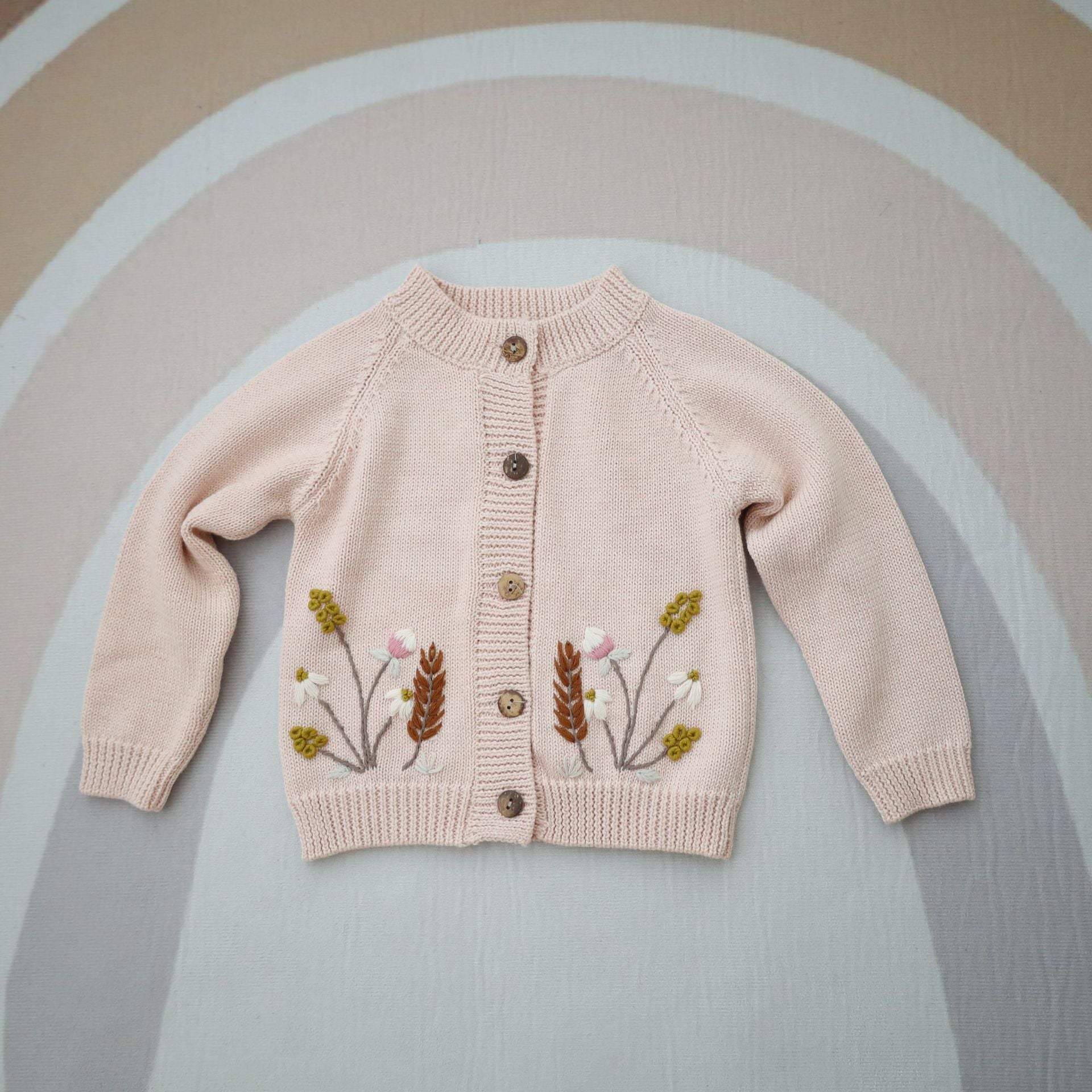 Kid Baby Girl Cardigan Autumn Winter Hand Embroidered Sweater 2 Pieces
