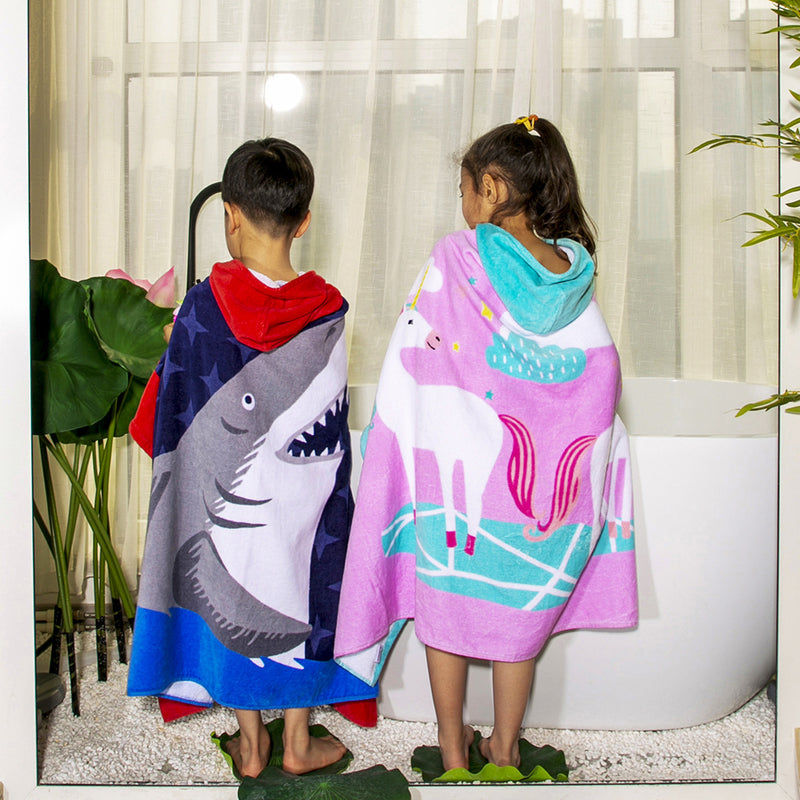 Baby Bathrobe Cartoon Bath Towel Robe Hooded Cloak Beach Towel Pajamas