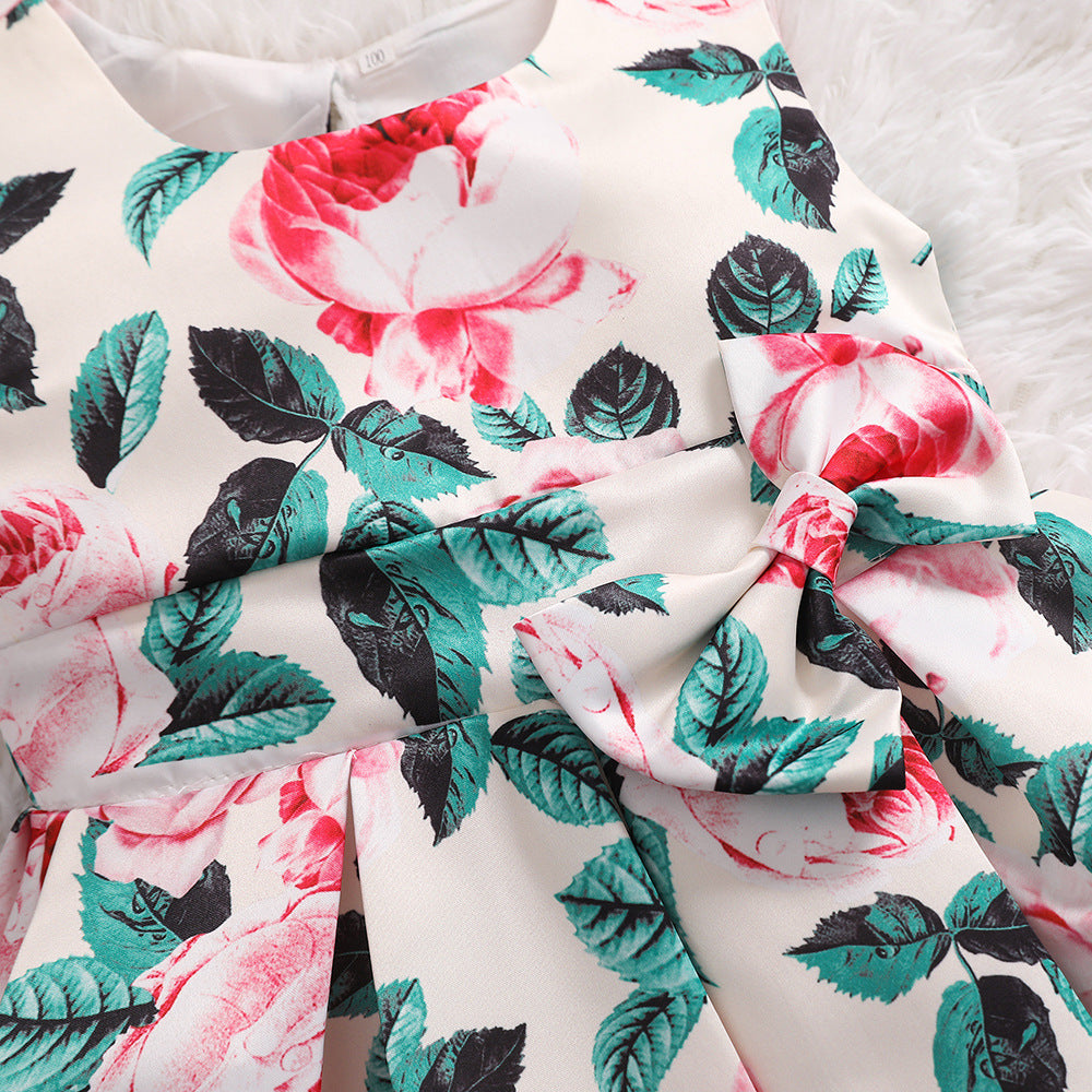 Kid Baby Girls Short Sleeved Summer Flower Casual Dresses