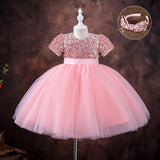 Kid Girl Princess Summer Korean Sequin Piano Dresses