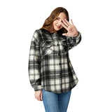 Family Matching Adult Kid Padded Black Plaid Hooded Shirt