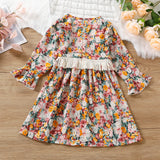 Kid Baby Girls Autumn Ethnic Fringed Flower Dress