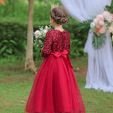 Kid Girl Princess Host Sequin Gauze Wedding Pompous Dresses