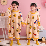 Autumn Winter Plush Kids Baby Boy Girl One-piece Cute Cartoon Coral Pajamas