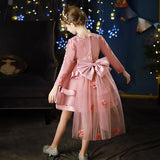 Kid Girl Flower Birthday Wedding Princess Long-sleeved Performance Dresses