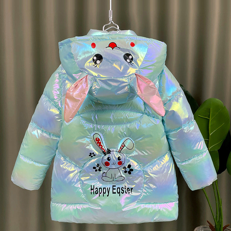 Kid Baby Girl Winter Cartoon Bright Skin Velvet Warm Down Padded Coats