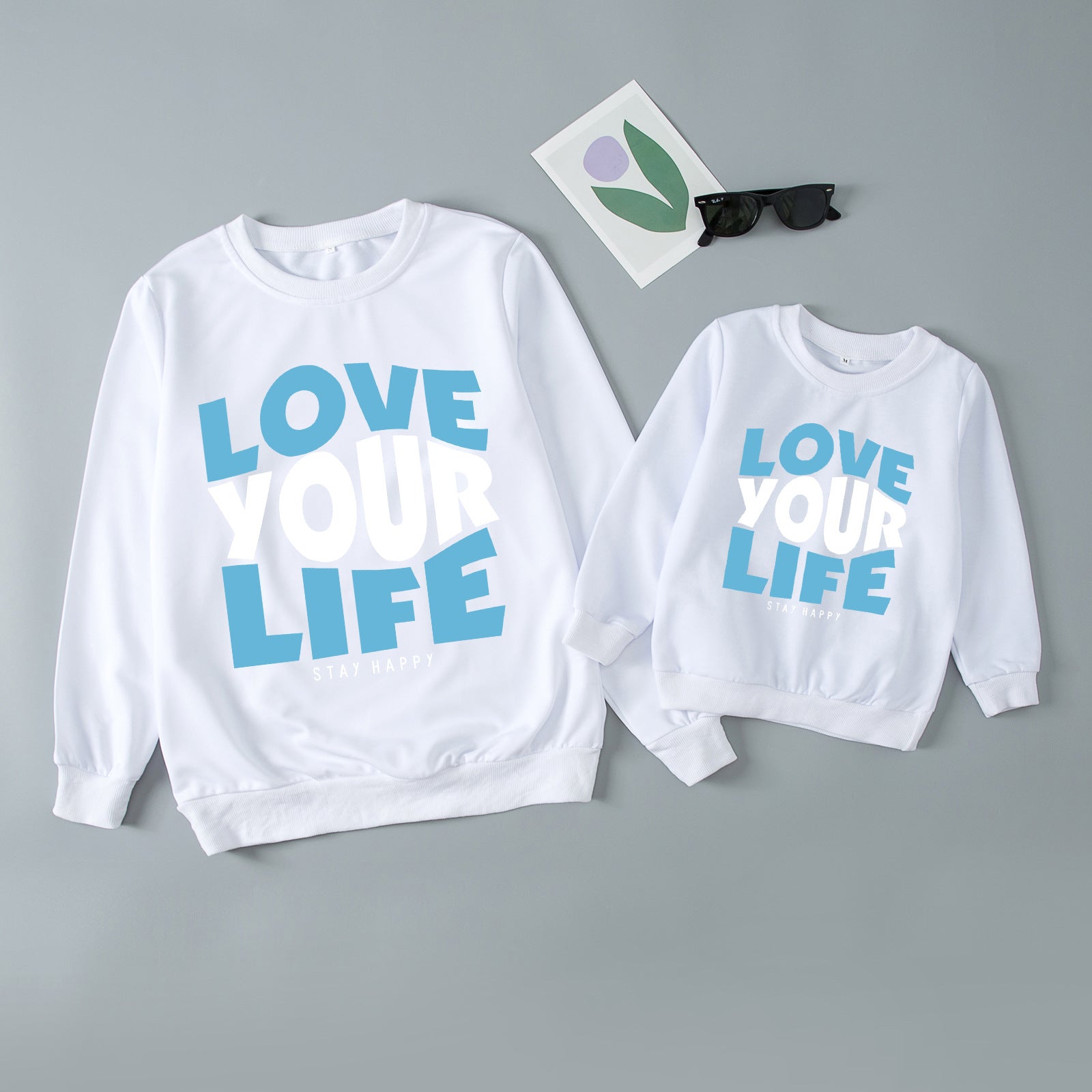 Family Matching Parent-child Father-son Round Neck Long Sleeves Shirts