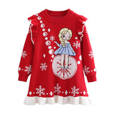 Kid Baby Girl Elsa Autumn and Winter Frozen Aisha Christmas Dress