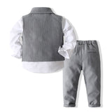 Kid Baby Boy Banquet Gentlemen Solid Handsome 2 Pcs Sets