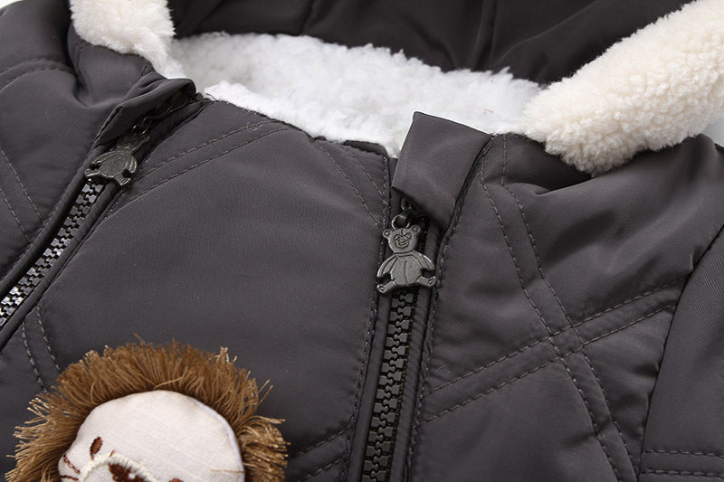 Thick Warm Infant Baby Jumpsuit Hooded Fleece Winter Autumn Overalls Romper