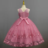 Kid Girl Princess Summer Flower Show Host Pompous Piano Performance Dresses