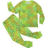 Kid Boy Girl Home Fluorescent Color Suit Long Sleeve Pajamas
