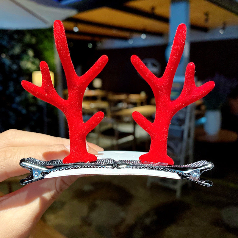 Kid Girl Christmas Hair Clip Small Antler Clip Elk Headdress Three-dimensional Headwear