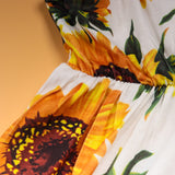 Family Matching Mother-daughter Vacation V-collar Flower Dresses