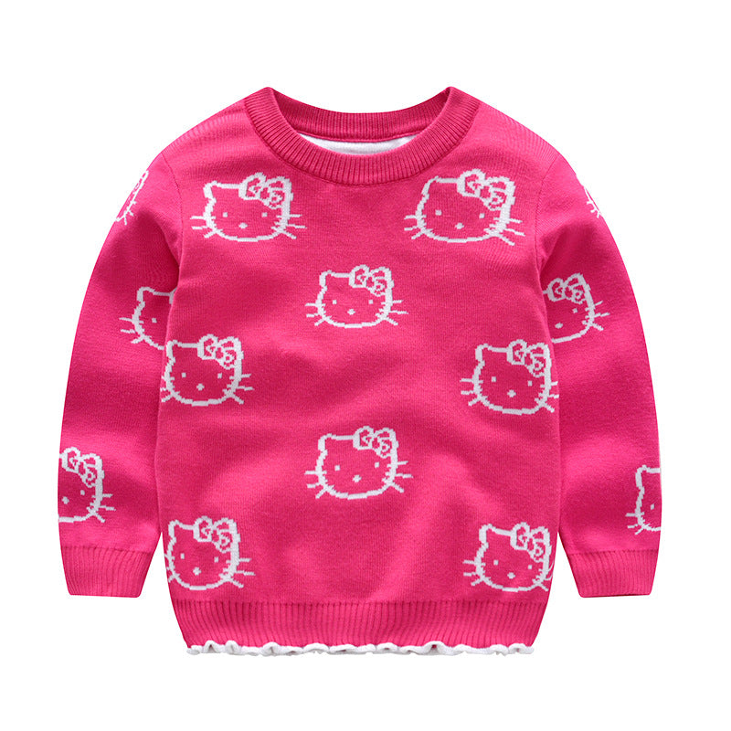 Kid Baby Girl Knit Pullover Autumn Christmas Jacquard Sweater