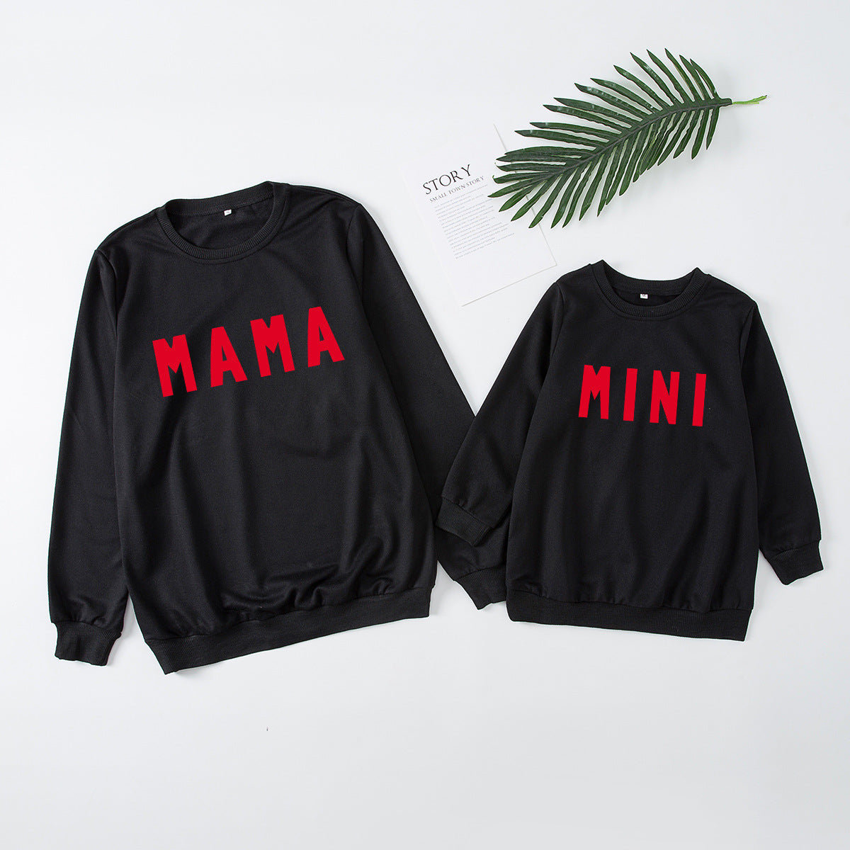 Family Matching Parent-child Print Round Neckline Mother-daughter Shirt