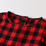 Kid Baby Girls Boy Casual Set Plaid Long Sleeve 3 Pcs Sets Outfit