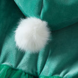 Kid Baby Girl Christmas Winter Silver Fox Velvet Dresses