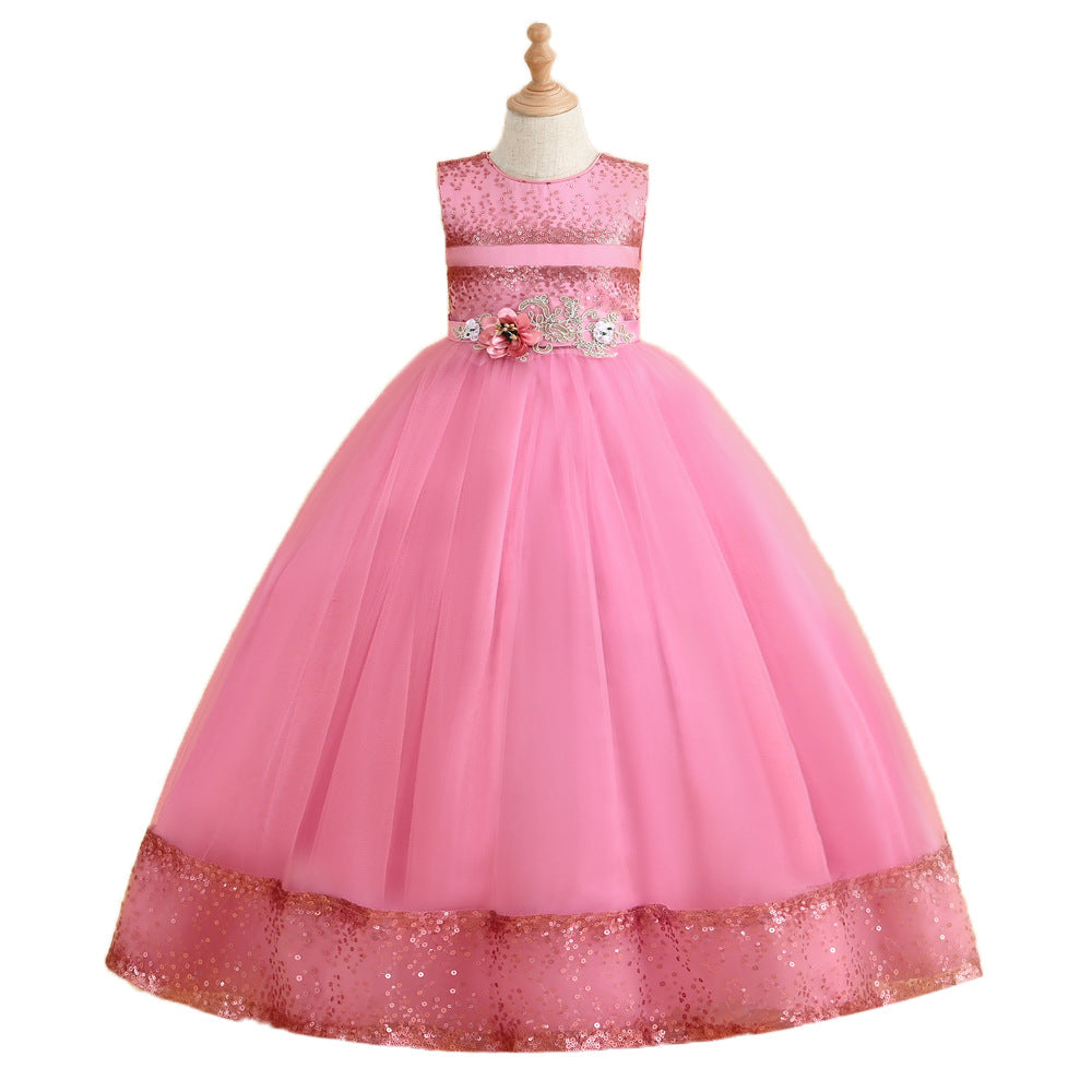 Kid Girl Princess Peng Gauze Piano Playing Dresses