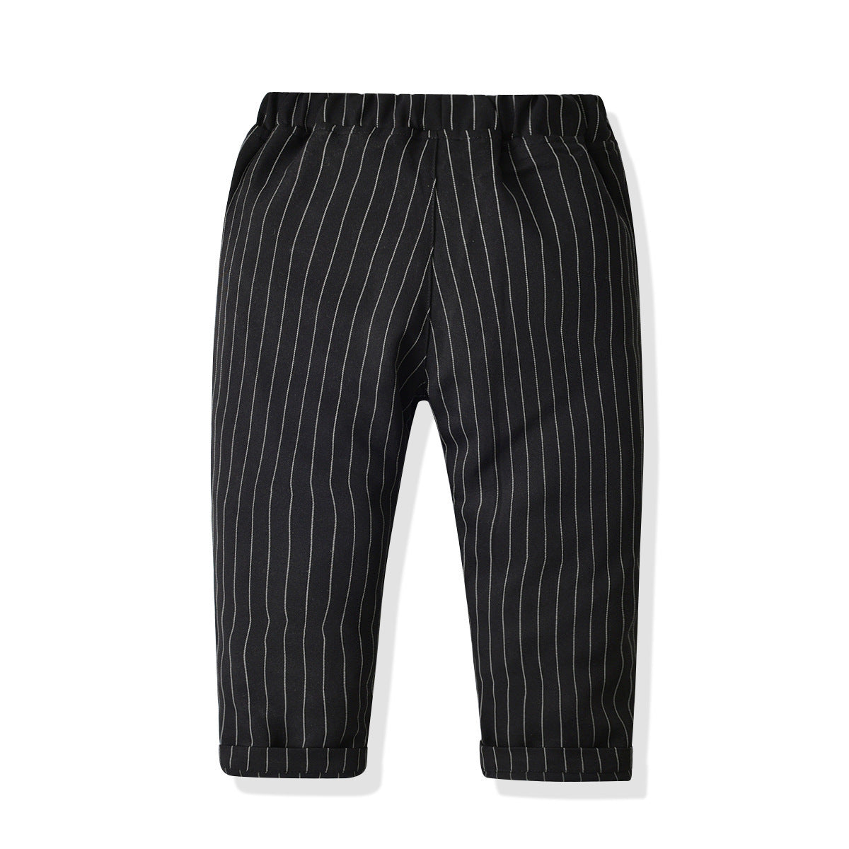 Kid Baby Boy Suit Long-sleeved White Striped Gentleman Formal 2 Pcs Sets