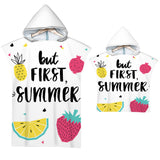 Kids Baby Tropical Fruit Microfiber Hooded Beach Towel Quick-Dry Wearable Pajamas