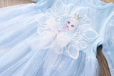 Kid Baby Girl Princess Aisha Frozen Snowflake Gauze Dresses