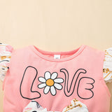 Baby Girl Flower Summer Sweet Alphabet Printed Princess Dresses