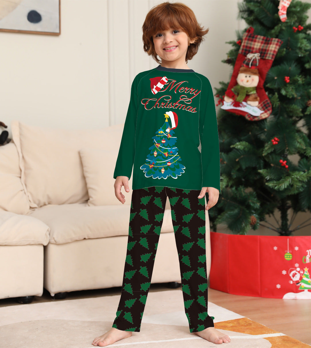 Family Matching Parent-child Christmas Holiday Christmas Tree Pajamas