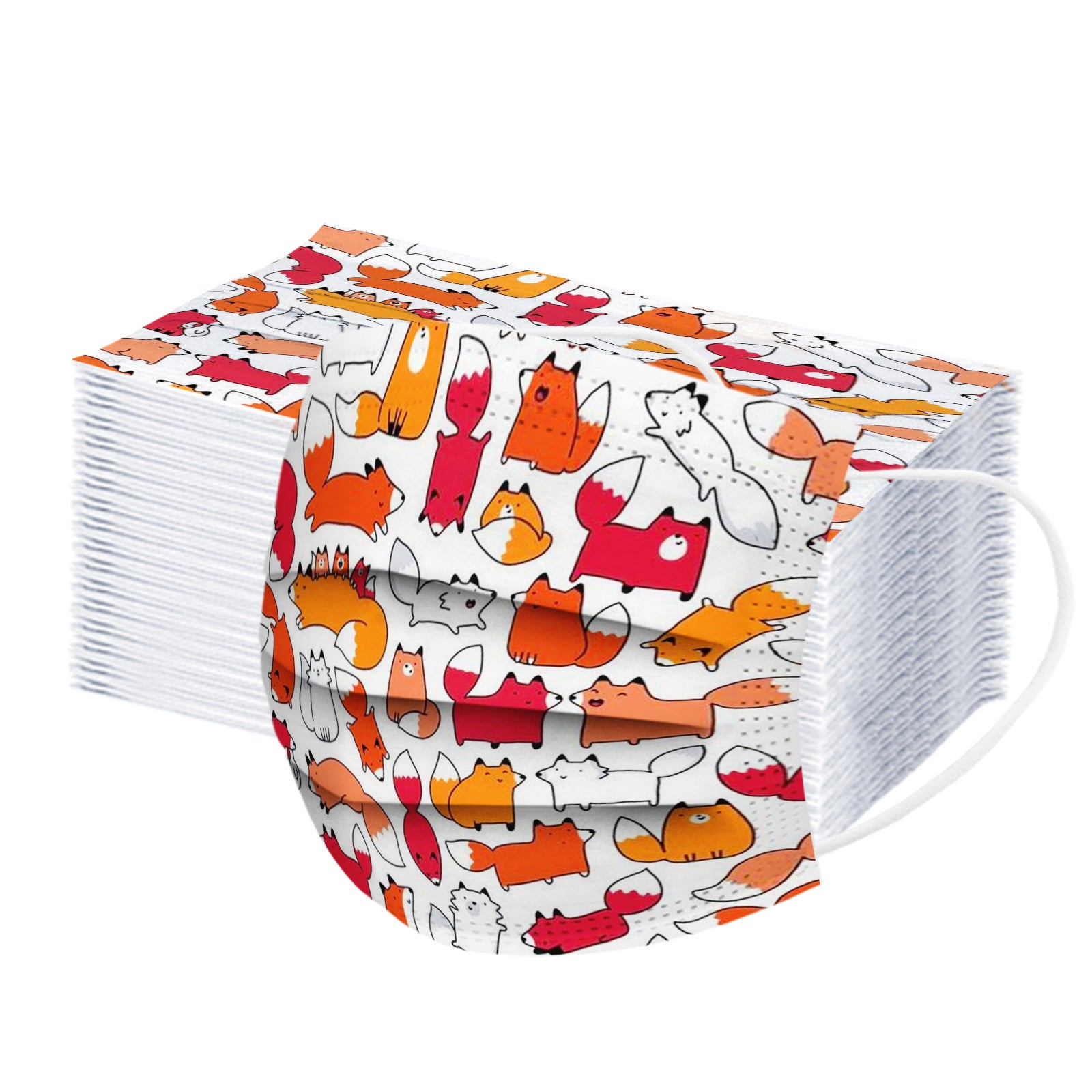 Kid Disposable Cute Pet Small Animal Series Spiny Printing Mask 10 Pcs