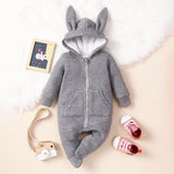 0-12M Baby Harried Long Sleeve Rabbit Bear Ears Rompers