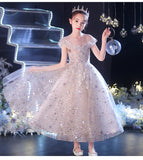 Kid Girl Birthday Princess Poncho Host Piano Performance Dress