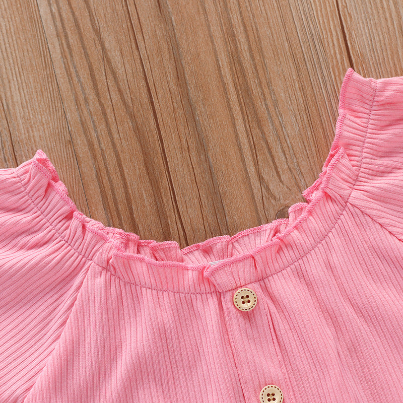 Kid Baby Girls Long Sleeve Jeans Ripped 2 Pcs Sets