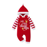 Baby Girl Jumpsuit Christmas Stripe Mosaic Printed Alphabet Rompers