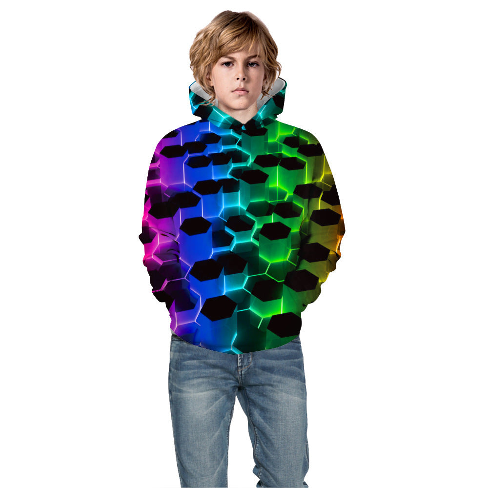 Kid Boy Girl Long Sleeve Fashion Fall 3D Digital Printing Hoodie