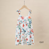 Family Matching Mother Daughter Strap Style Dress